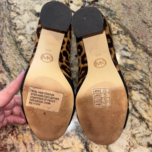 Michael Kors Brown and Black Heels with Leopard Print - Picture 7 of 10